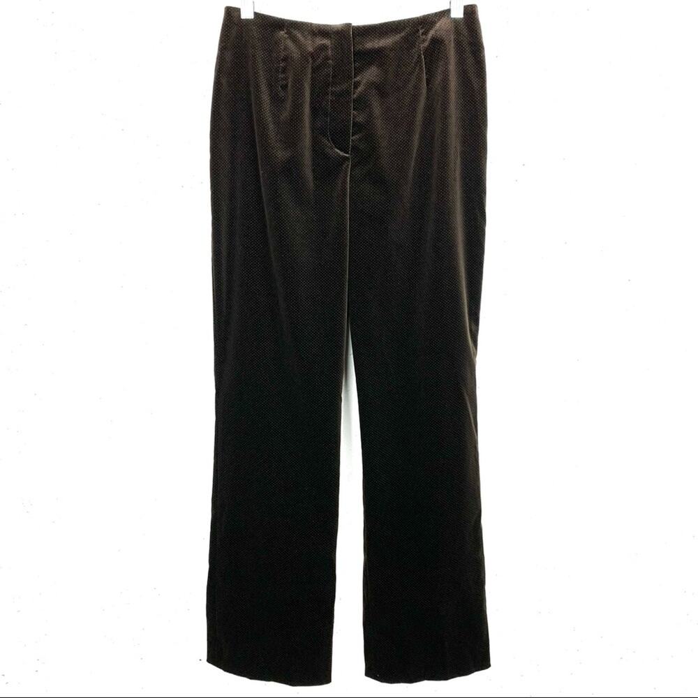 Bernard Zins Velvet Mini Polka Dot Dress Pants Brown Size XS